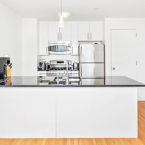 Kitchen open to the living space